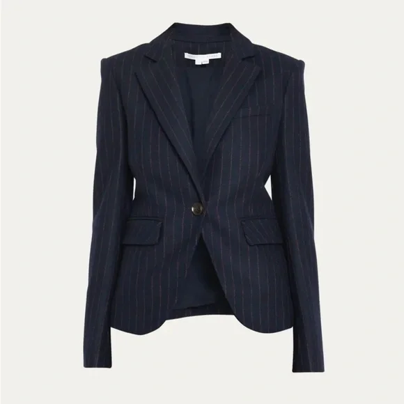 Veronica Beard Tyra Dickey Navy Pinstripe Blazer Jacket Preppy Academia Size 2 - Picture 5 of 15
